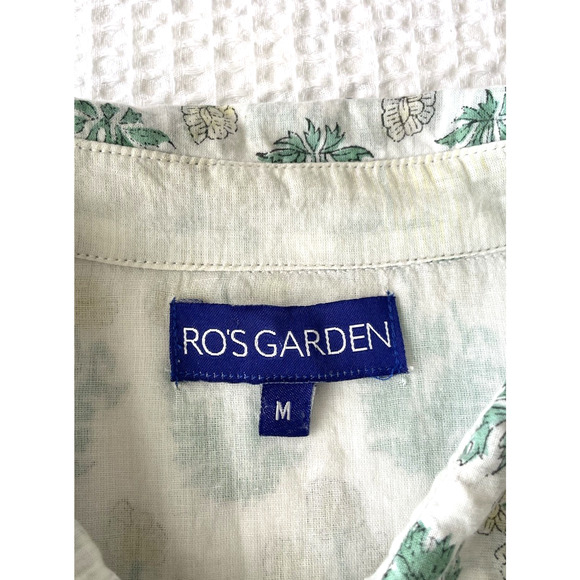 Ro's Garden Women's Size Medium Shirt Dress Deauville 3/4 Sleeve Floral - Picture 2 of 4